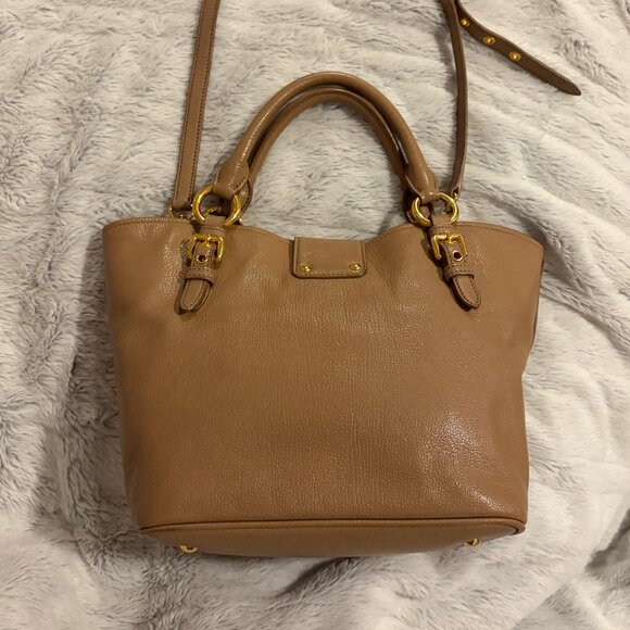 MIU MIU Vintage Madras Beige Leather Shoulder Bag - Picture 5 of 13